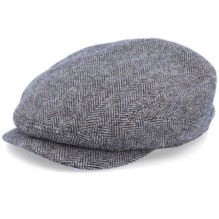 Stetson - Driver Cap Wool Herringbone Fishgrat Brown Flat Cap Flatcap Brown Cap - @ Hatstore