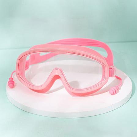 Big Frame professionel svømning vandtæt blød silikoneglas Pink