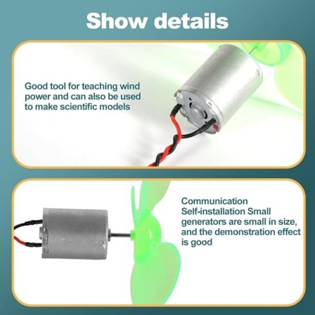 90mm Vindturbingenerator Kit, Vertikal Väderkvarn DIY med 0.01V-24V Fläkt