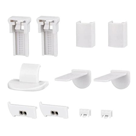 20 mm Plisségardiner Reservedeler Sett, Klemmebrakett Støttebrakett Tilbehør med Plugg for Vindusgardiner