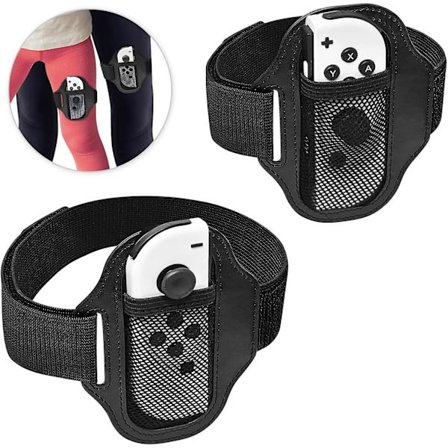 2-pak justerbare elastiske benstropper til Switch Sports og Switch Ring Fit Adventure, kompatibel med Switch Oled-controllere