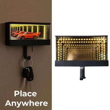 Bilgarage Nyckelhållare Med Öppningsbar Dörr Väggmontering Med LED