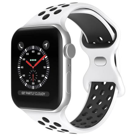 Apple Watch Kompatibelt Sport Armband Silikon Vit/svart 38/40/41 White L