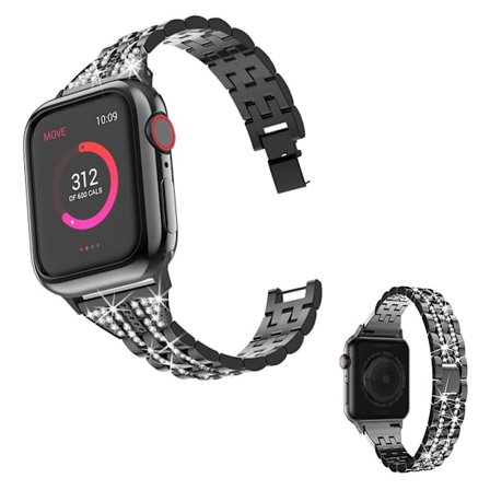 Apple Watch Series 5 40mm hållbar rhombus klockarmband - svart