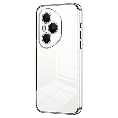 Passer til Honor 400 Pro 5G (Global Edition) Mobiltelefon Cover Elektropletteringsramme Blød TPU Mobiltelefon Cover (Sølv, Sølv)