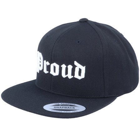 Blackletter - Noir snapback Casquette - 3D Proud Black Snapback @ Hatstore