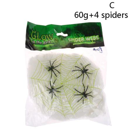 Halloween White Luminous Cobweb Party Room Spökhus Decora