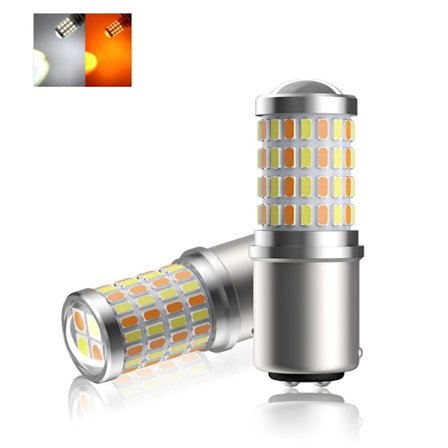 Bay15d p21/5w 1157 LED-lamper gulhvite chip Dualcolor 2-pakning ,._Supergave multicolor