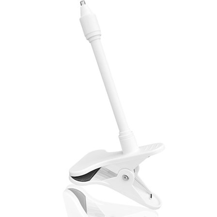 Baby kamera holder, baby monitor holder, universal monitor holder, fleksibel klemme, kamera holder med 1/4 tomme skrue, børneværelse, babyseng, hvid