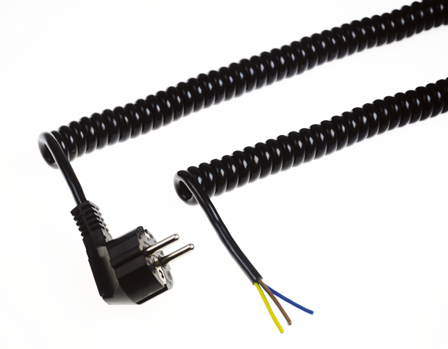 Z 2404583 Ledningssett spiralisert Svart, Stikkontakter & kabler