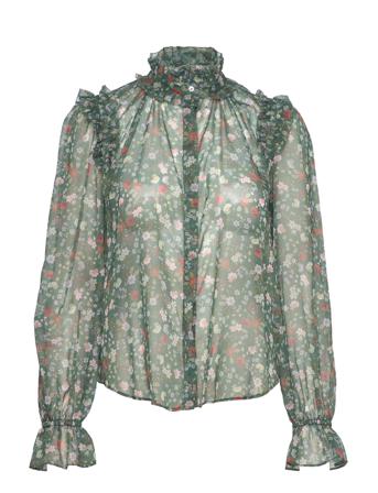 Annifrida Recycle Halli Blouse Bluse Langærmet Grøn French Connection