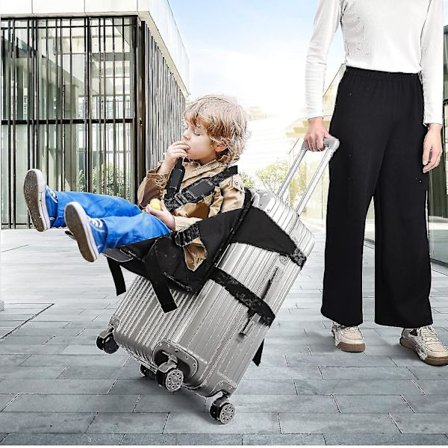 Reisestol, ride-on koffert for barn, håndbagasje med stol, sammenleggbar reisestol, håndbagasje