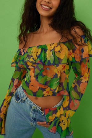 NA-KD Trend Chemisier mousseline - - Floral - EU 38