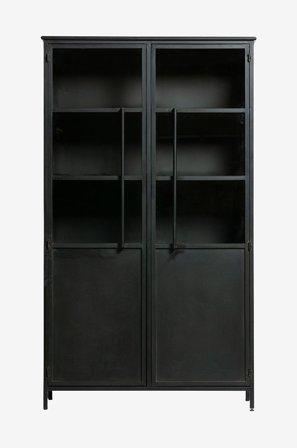 WOOOD - Vitriinikaappi Exhibit, 156,5x45 cm - Musta - Vaatteiden säilytys - - Homeroom