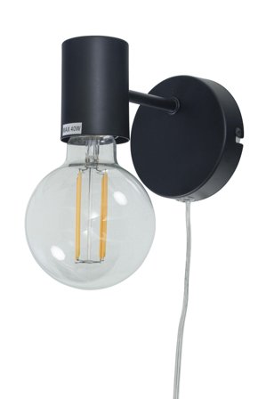 Aneta Lighting STRICT vegglampe, svart, E27