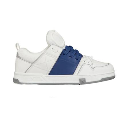 Valentino Garavani, Becerro and fabric leather skate shoe Wit, Heren, Maat:42 EU