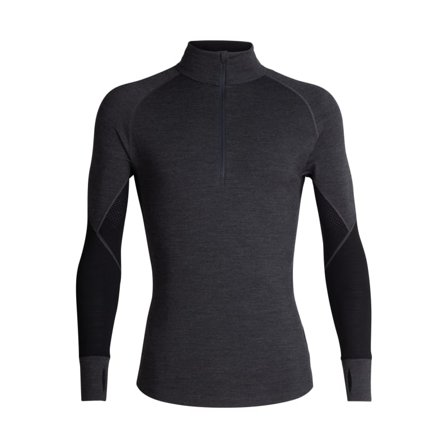 Icebreaker Men's BodyfitZone Merino 260 Zone Long Sleeve Half Zip Thermal Top Men base layer tops Grey L