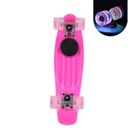 Barn- och vuxensparkcykel med 4 hjul och blinkande ljus