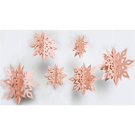 Sæt af 6 Snefnugformede Snore til Vinduedekoration