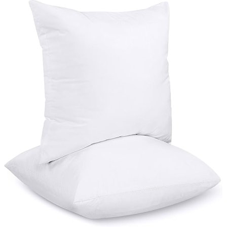Bäddset 2 kuddar, kuddstoppning 45 x 45 cm, soffkuddar, innerkudde (vit)