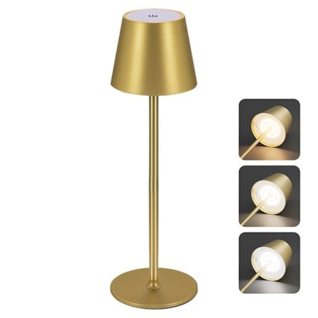 Trådløs bordlampe, LED skrivebordslampe, oppladbar, berøringsdimbar, 3 fargetemperaturer, nattlampe