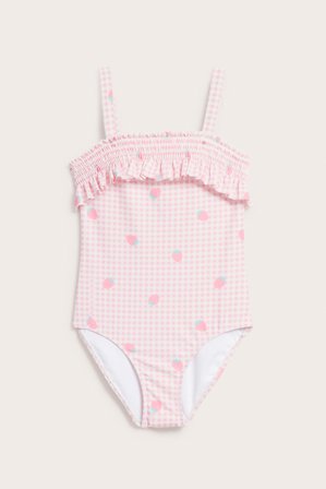 Kappahl | Rutete badedrakt med jordbær Rosa 110/116 | Rosa