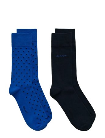 Dot And Solid Socks 2-Pack Blue GANT