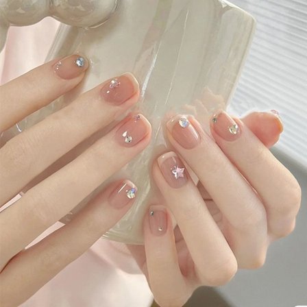 24 kpl tekokynnet lyhyet pyöreät ranskalaiset