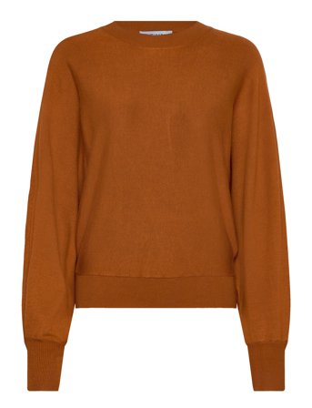 Msdana Bat Sleeve Knit Pullover Brown Minus
