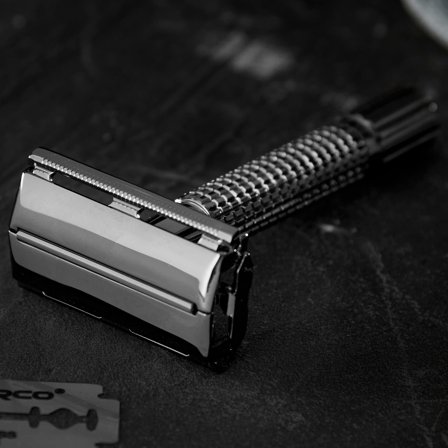 Silver-Tone Z Safety Razor for Men - Safety razors