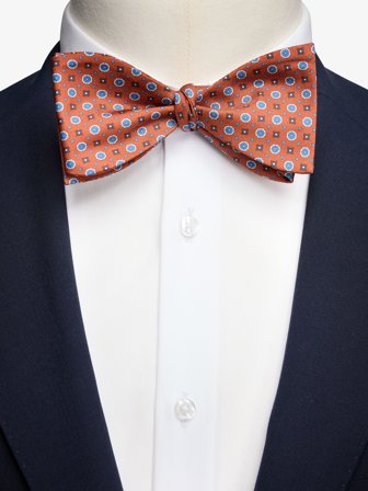 John Henric Men's Terrakotta Fliege Geometrisch Size Self-tied