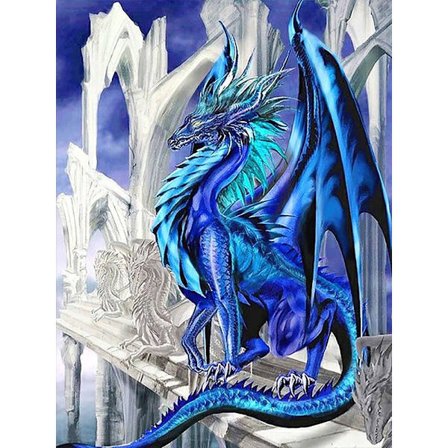 30 x 40 cm, drage diamantmaleri diamantbroderi maleri C