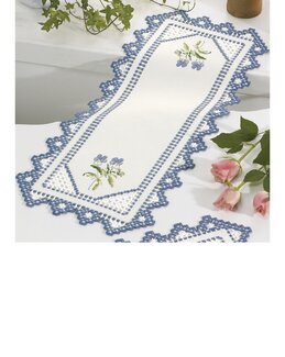 Broderikit Löpare Hardanger Blå Viol