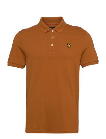 Plain Polo Shirt Polos Short-sleeved Brun Lyle & Scott