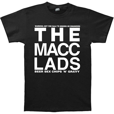 The Macc Lads Beer Sex Chips 'n' Gravy Cover Herr T-shirt Svart -vuxen, 3xl