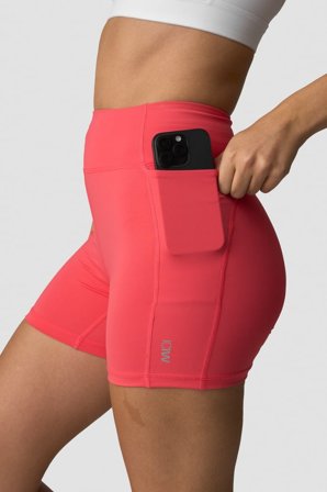 ICANIWILL - Essential Cardio Midi Shorts Dark Pink Peach - Dame - ICIW