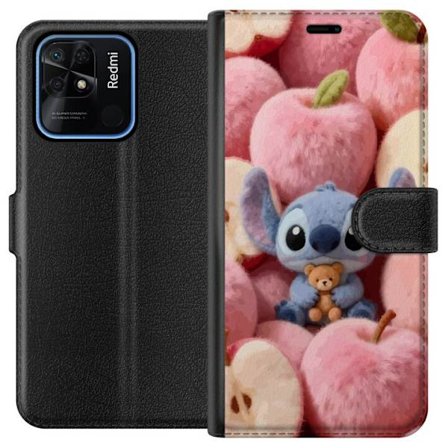 Yhteensopiva Lompakkokotelo Xiaomi Redmi 10C Stitch vaaleanpunaisten pörröisten omenoiden joukossa, joissa on teddy ja söpö kawaii-esteettisyys