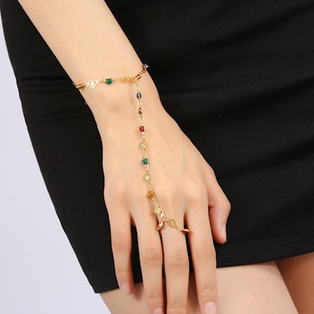 Vintage Bohemian Enkel Finger Kæde Armbånd