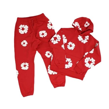 Y2K 2-delt treningssett for menn og kvinner Hip Hop Grafisk langærmet hettegenser og bukser Hettesett