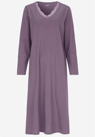 Cellbes of Sweden - Långt nattlinne med spetskant - dimlila - för damer - 34/36