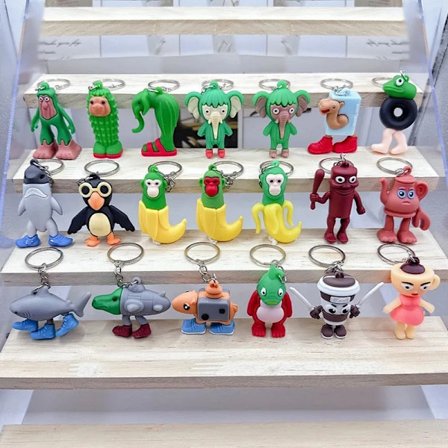 20 kpl italialainen Brainrot-avaimenperä lapsille Aikuisten Tung Tung Tung Sahur Anime-avaimenperä Tralalero Tralala Hauskat Meme-avainriipuslahjat