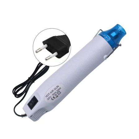 Mini Elektrisk Varmepistol 300W Bærbar Varmepistol Temperatur DIY Varmepistol for Tørking av Maling, Gummistempel, Oppvarming av Leire (Hvit)