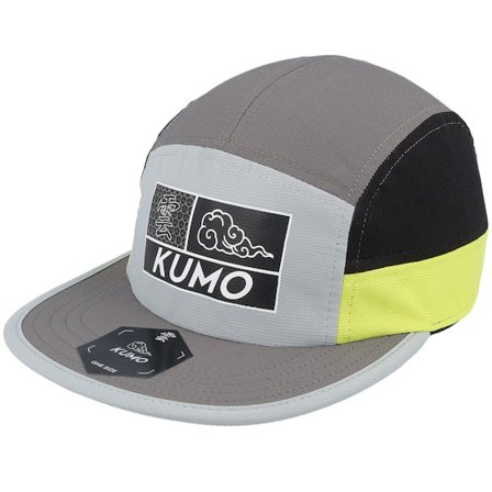 Kumo - Grå 5panel Caps - Label Style Box Logo Cloudfit Grey/Black/Yellow 5-Panel @ Hatstore