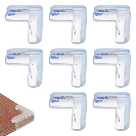 8-pakke bordhjørner, klare hjørnebeskyttere, hjørnebeskyttere, babysikre hjørnebeskyttere stopper hodeskader hos barn, gjennomsiktig