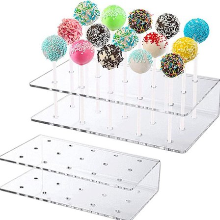 Kage slikkepind Holder Display Stand 15 Huller Klar Akryl Holder
