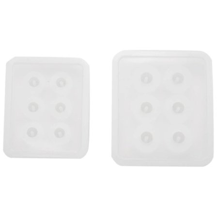 2 stk. Sp Kugle Silikoneperleforme Med Hul Rund Epoxy Til Smykker,mer Ma,ca