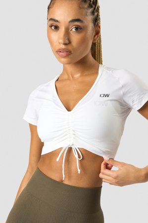 ICANIWILL - Scrunch T-shirt White Wmn - Dames - sportkleding van ICIW