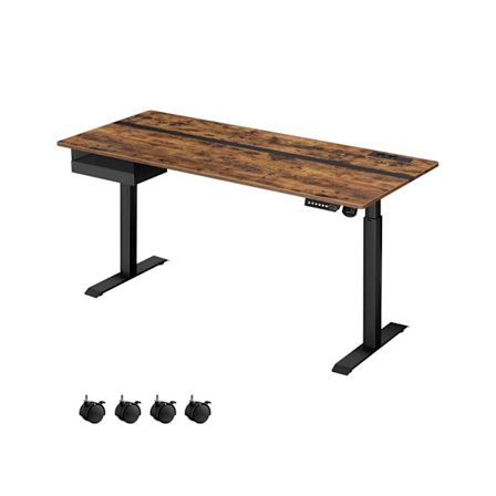 Rootz Elektriskt stående skrivbord - Justerbart skrivbord - Sit Stand-skrivbord - Spånskiva/solid stål - 70cm x 160cm x 72-120cm - Whisper Quiet - 1,5