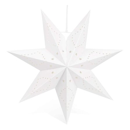 Hængende papir 7-spidset stjerne lanterne, juleophæng stjerne dekorationer til jul bryllup fødselsdag dekoration