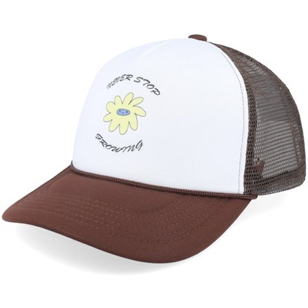 Headster - White trucker Caps - Kids Never Stop Growing Pecanbrown Trucker @ Hatstore